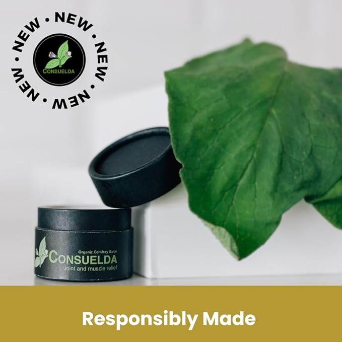 Comfrey Salve, Hand Crafted, Organic, 2oz, Concentrated Balm for Muscles, Joints and Skin, Made in The USA.
