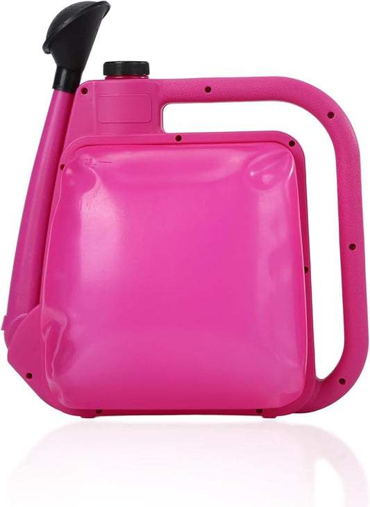 Watering Can 1.6Gal Transparent Plastic with Comfort Grip Handle for Indoor & Outdoor Plants（Rose Red）