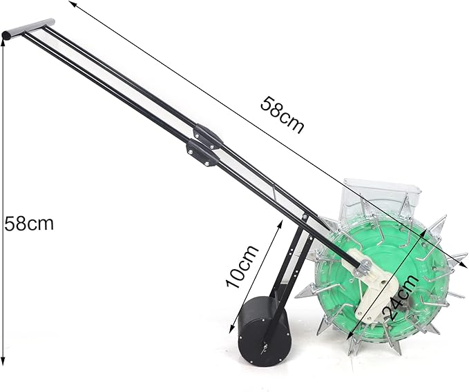 Hand Push Seeder Spreader,Manual Roller Seeder Lawn Garden Spreaders Seed Planter, Multi-Function Corn Planter Seeder Planting Depth 3.5-7.8 Cm Seeder Tool for Soybean Peanut Corn (C Style)