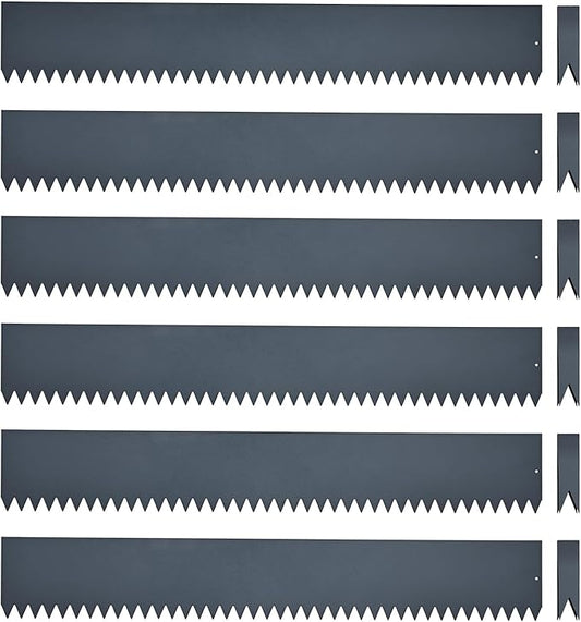 Landscape Edging Kit, Galvanized Steel Edging Landscape Lawn Edging Powder for Lawn Yard, Coated Bendable Metal Strips, No-Dig Hammer-in Edging Border w/Clips (6 INCH 6 PCS, Navy Blue)