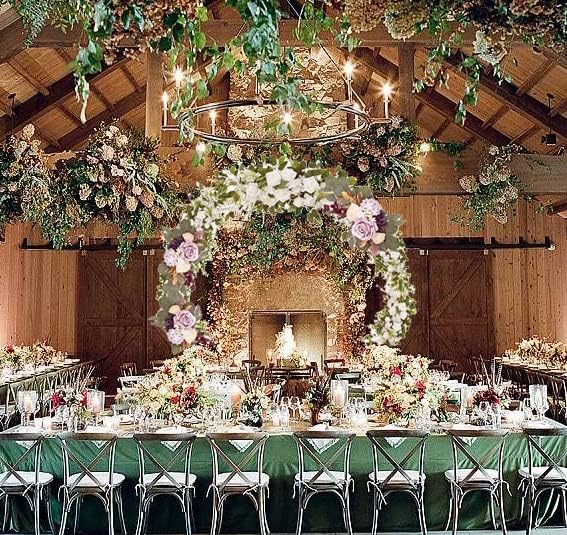 6.5FT Tall X 6.5FT Wide Metal Ring Arch for Outdoor Party Backdrop Decoration (with Ground Anchors, Screwdriver, and Instructions)
