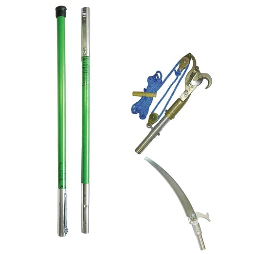 Jameson LS-6PKG-5 LS-Series Double Pulley Tree Pruner and Pole Saw Kit with Two 6-Foot Fiberglass Poles