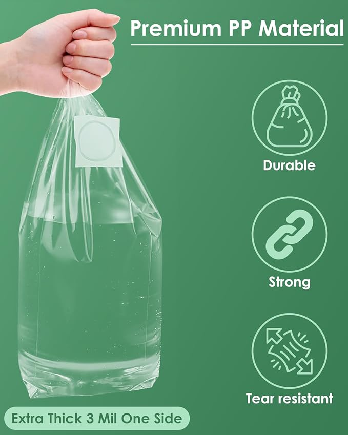 80 Pack Mushroom Grow Bags with Microporous Filter Patchs, 8"x5"x20" Large Extra Thick 3 Mil Mushroom Cultivation Spawn Bag Bulk, Durable Autoclavable Bags for Substrates Strong Tear Resistant