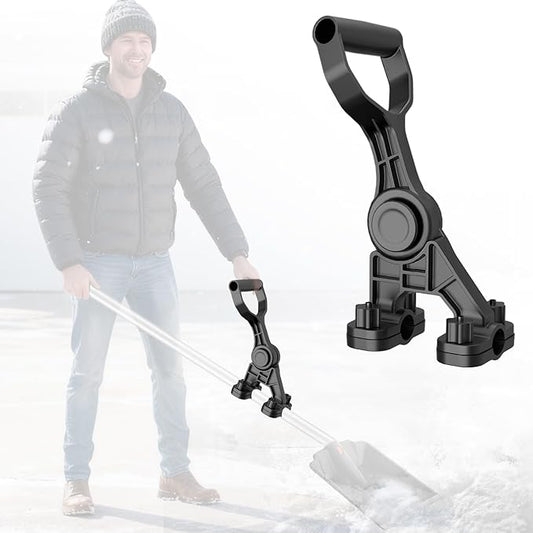 Adjustable Snow Shovel Handle, Goldusk 5-Angle Ergonomic Extension Handle for Snow Removal & Garden Tools, ABS+GF Universal Assist Handle for Snow Shovel, Rake, String Trimmer, Back-Saving Design