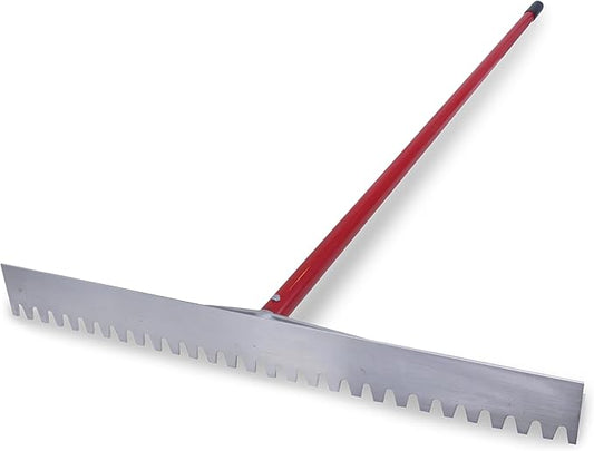 MARSHALLTOWN Asphalt Lute Rake, Blunt 36 Inch Blade, 72 Inch Aluminum Handle, T Connector, Made in The USA, RED700027C