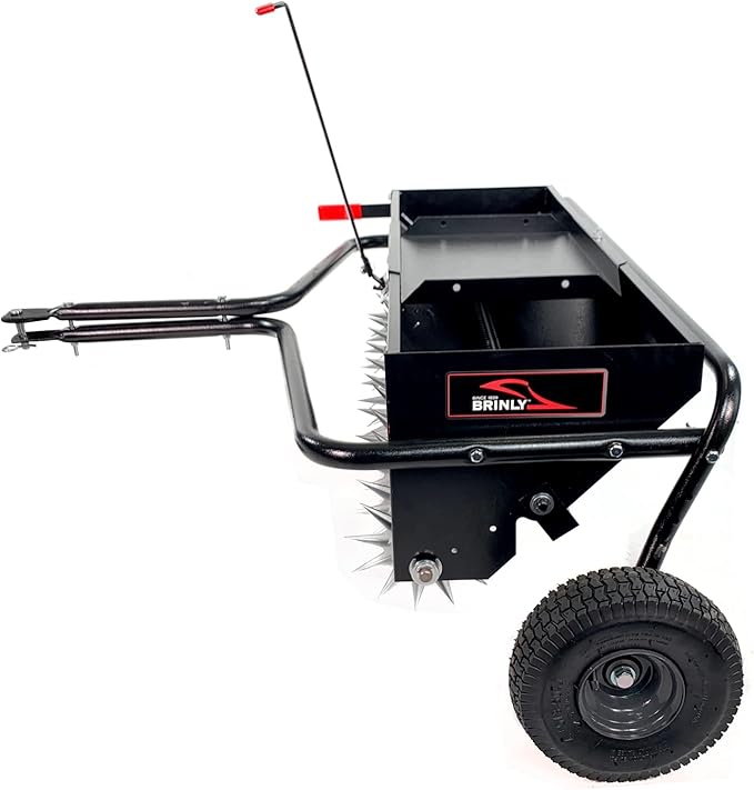 Brinly AS2-40BH-P Tow Behind Combination Aerator Spreader with Weight Tray, 40-Inch, Flat Black