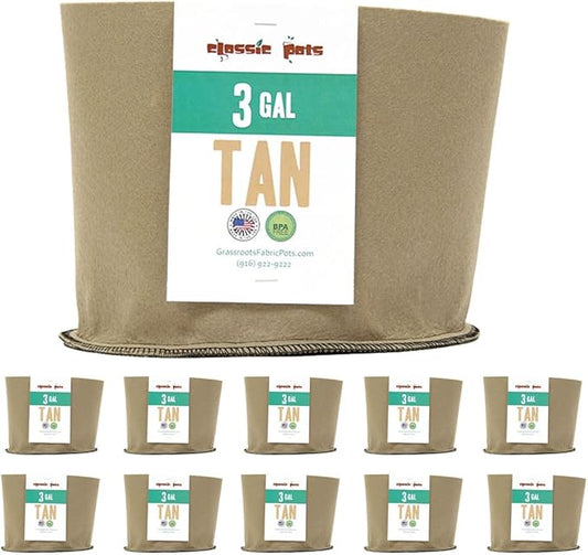 Sustainable Village Grassroots Classic Fabric Pots (10, 3 Gallon)