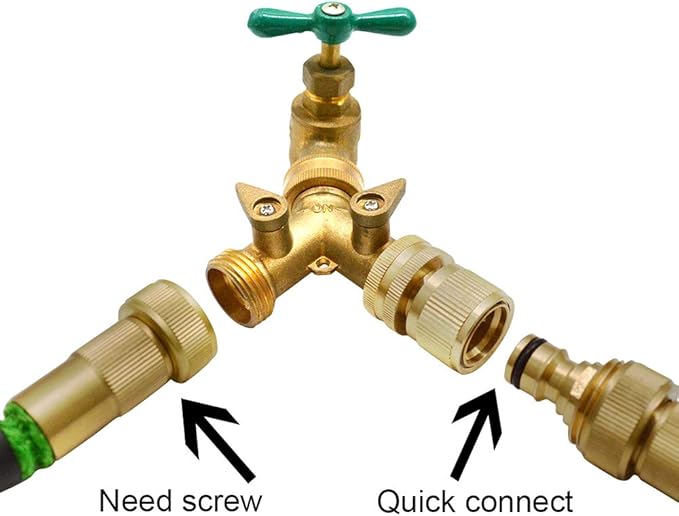 Garden Hose Quick Connector Water Hose Qucik Connect Garden Hose Connectors Brass Hose connectors Water Quick Connect Fittings 3/4" Inch GHT Solid Brass 6 Sets(6pcs Male Coupling 6pcs Female Nipple)