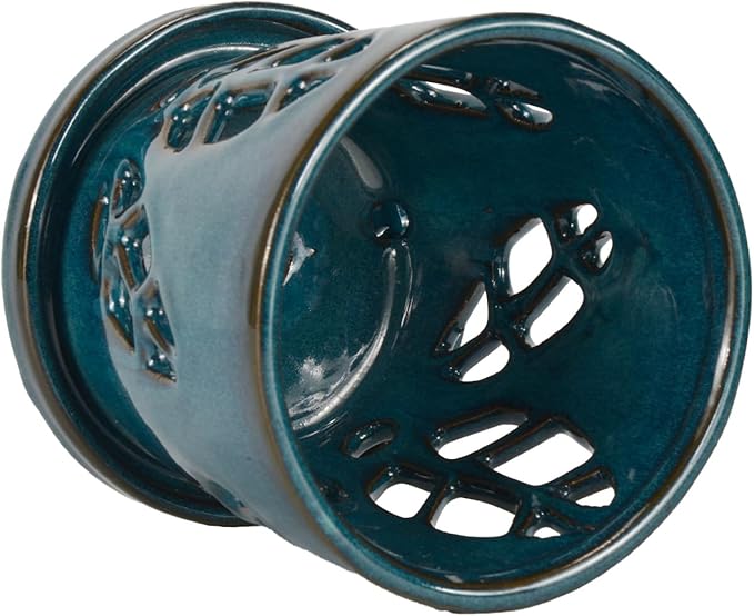 W&W Orchid Pot with Holes and Saucer for Repotting, 5.5 Inches, Teal
