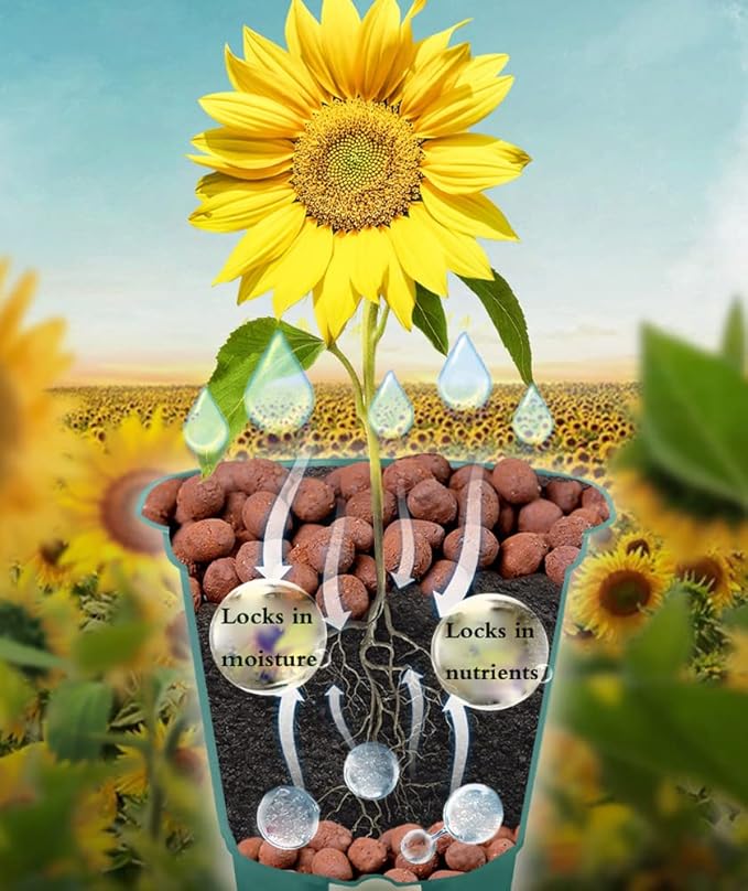 Voulosimi Clay Pebbles Hydroponic Rocks Organic Ceramsite Grow Media for Horticultural,Orchids,Drainage (36LB)