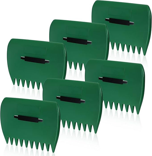 Sherr 6 Pcs Leaf Scoops Hand Rakes, Large Leaf Scoops and Claws Lightweight Plastic Leaves Grabbers for Picking up Leaves, Clippings, Grass, Collect Garden Rake Scooper