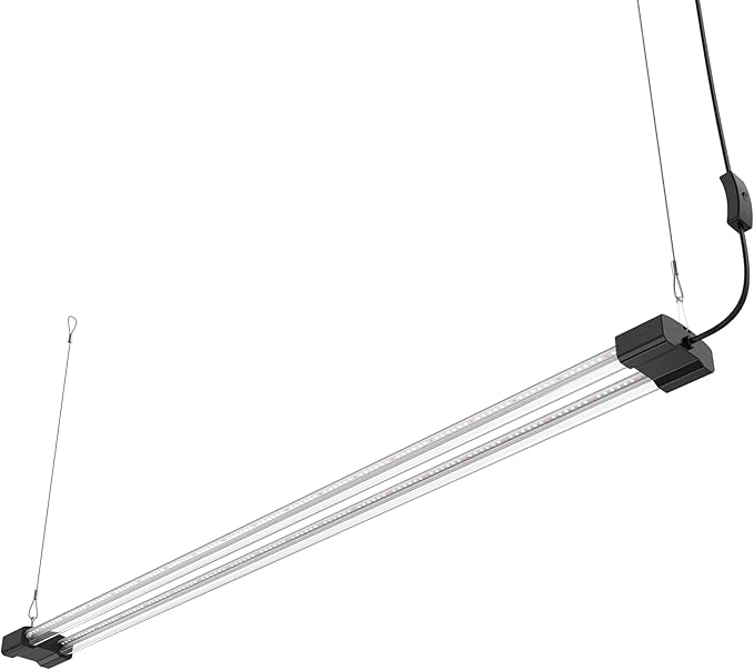 DYMOND BoostGro LED Grow Light Full Spectrum 5000K Daylight + 660nm Red Linkable Indoor Plant Lighting Fixture Tubes (4 FT, Black)
