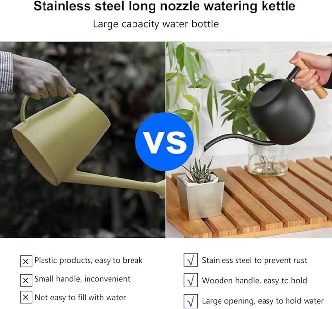 Small Watering Can Indoor Plants, 40oz/1.2L Garden Watering Can, House Plant Watering Can Cute Watering Pot with Long Spout for Indoor House Plants Bonsai Outdoor Garden Flower Decorative