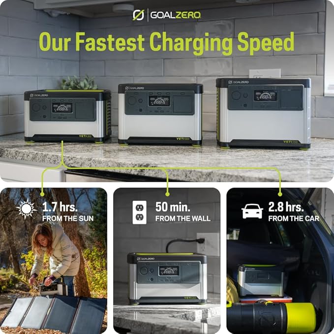 Goal Zero Yeti Portable Power Station, Yeti 300, 297 Watt Hour LiFePO4 Battery, Water resistant & Dustproof Solar Generator For Outdoors, Camping, Tailgating, & Home, Clean Renewable Off-Grid Power