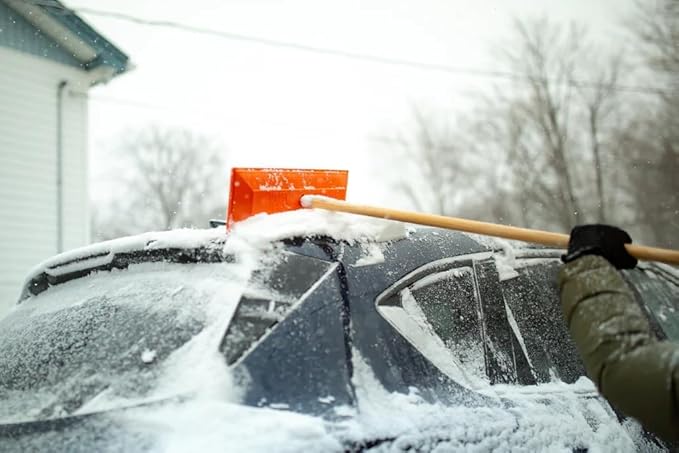 Snow Rake/Snow Broom with Pole - 48” Pole with 18" Head. - Auto Dealer Quality Shuttsco USA! #105 Commercial Grade