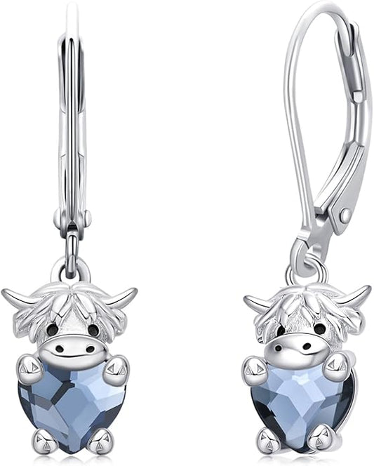 JUSTKIDSTOY Hypoallergenic Earrings Sterling Silver Crystal Cute Animal Studs Earrings for Sensitive Ears Birthday Gifts for Women Girls