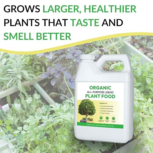 FOOP Organic All-Purpose Liquid Plant Food - Use on All Outdoor Plants: Flower Beds, Vegetable Gardens, Container Gardening | Concentrated Liquid Fertilizer (1 Gallon, 2 Pack, Mixes to 256 Gallons)