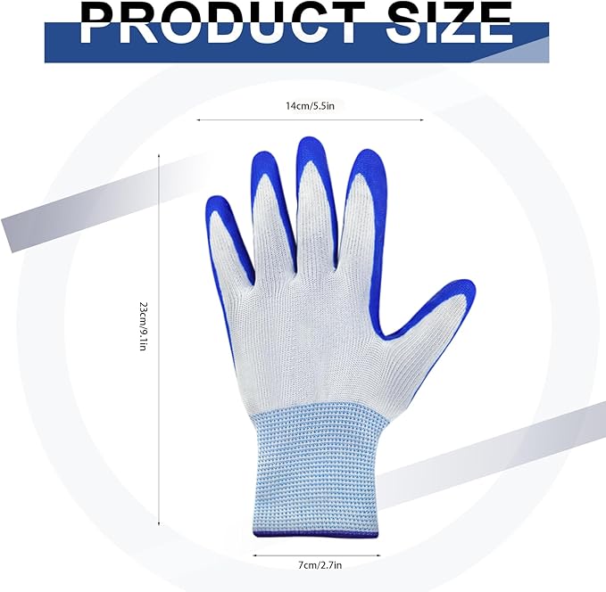 120 Pairs Gardening Work Gloves Bulk for Men Women, Breathable Rubber Coated Garden Gloves for Construction, 9.1 Inch