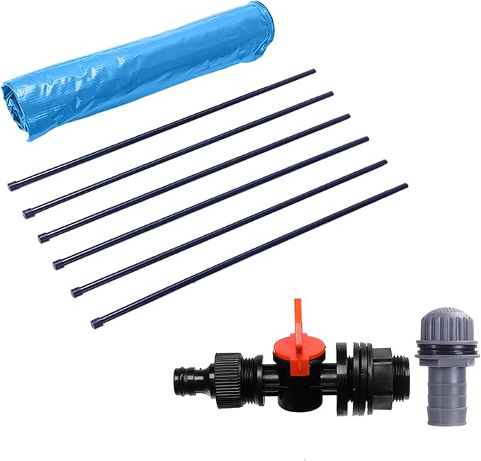 Collapsible Rain Barrel, 100 Gallon Portable Rainwater Collection System, Water Storage Tank, Rain Catcher Barrel with Spigots and Overflow Kit, Rain Water Barrel Collector for Garden, Blue