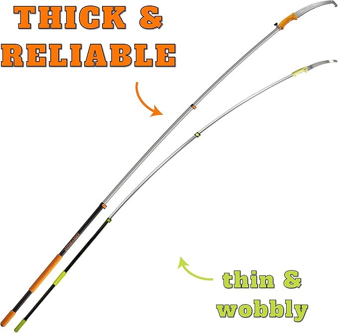 5-24 ft Pole Saw for Tree Trimming // Manual Telescopic Long Pole Tree Trimmer // Tree Trimming Saw with Extension Pole // The Ultimate Telescoping Palm Tree Pruner Long Pole Saw