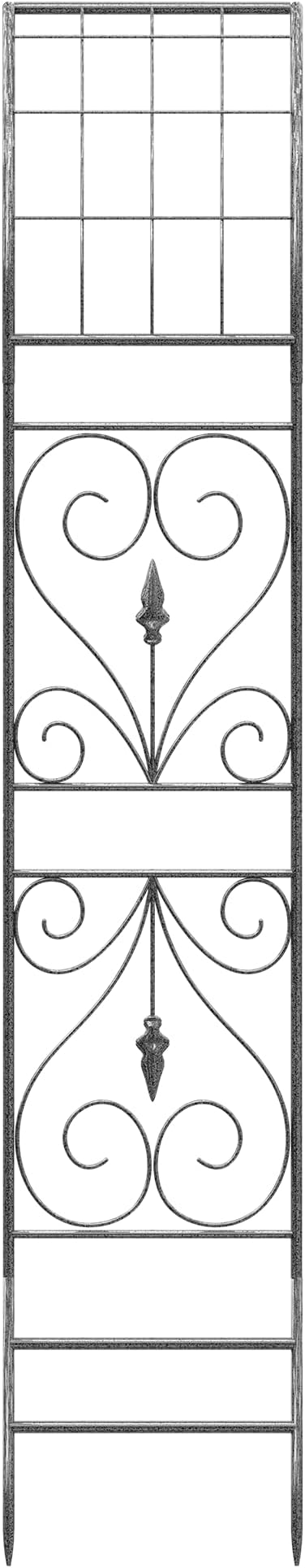 Jardineer Metal Garden Arbor,104.3-Inch Tall,Flat-Top Wrought Iron Outdoor Archway,Heavy-Duty Trellis for Climbing Plants,Perfect for Backyard Garden Entrance,Designed for Roses and Wisteria (Silver)
