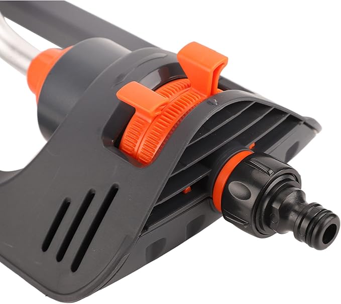Lawn Sprinkler, Metal Oscillating Sprinkler with 19 Brass Nozzles 4 Modes Water Sprinkler Aluminum Alloy Water Spray Pipe Oscillating Watering Sprinkler Home Lawn, Courtyard