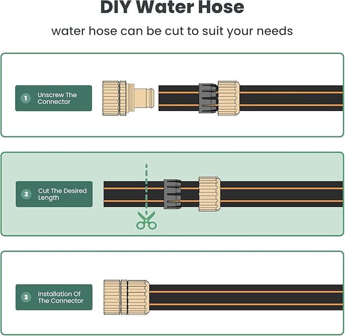 Giraffe Tools Leader Hose 5/8" x 4ft, Custom Length, No Kink, Flexible, Leakproof Water Hose, Double Female Fittings, 600 Burst PSI, 4ft, Black Orange