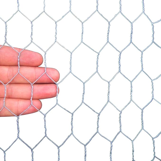 20GA Galvanized Hexagonal Poultry Netting Chicken Wire 24 inches x 150 feet x 1 inch Mesh