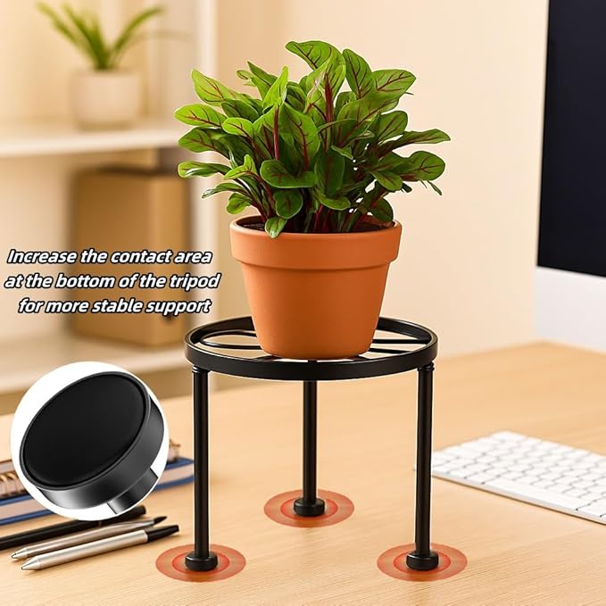 5 Pack Metal Plant Stands, Small Flower Pot Stand for Garden Home, Anti-rust Round Plant holders Display Shelf for Indoor/Outdoor