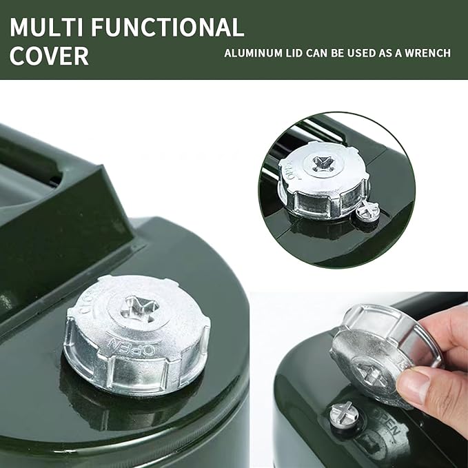 2.5 Gallon Metal Watering Can, with Flexible Spout and Pressure Release Valve, Square Design Safe and Stable, Watering Can for Garden, Water Container Camping (10L