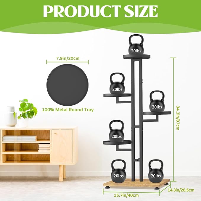 iDavosic.ly 4 Tier Plant Stand Indoor Outdoor, Tiered Corner Multiple Flower Pot Holder Shelf, Metal 34 Inch Tall Display Rack for Patio Porch Living Room Garden Balcony Bedroom, Black