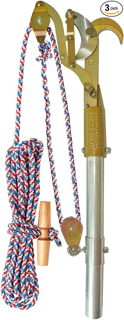 Jameson Big Mouth Double Pulley Pruner Kit with Premium 20 ft Bumpy Pruning Rope - 1.75 inch cut capacity