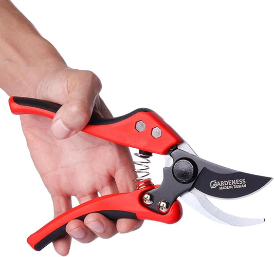 Gardeness Non-Stick Coated Bypass Pruning Shears - Professional Garden Clippers with Comfort Grip Handles, Heavy Duty Hand Secateurs for Trimming Branches, Floral & Yard Work, Arthritis Friendly