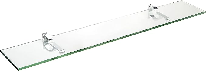 Spancraft Glass M-12x48-Chrome Monarch Glass Shelf, Chrome, 12" x 48"
