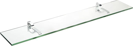 Spancraft Glass M-6x18-Chrome Monarch Glass Shelf, Chrome, 6" x 18"