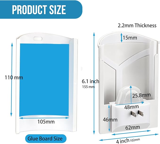 Fruit Fly Traps for Indoors, Plug in Flying Insect Trap for Gnats, Fruit Flies, Moths | UV Light Fly Trap for Home, Office | Mess-Free Adhesive Disposal