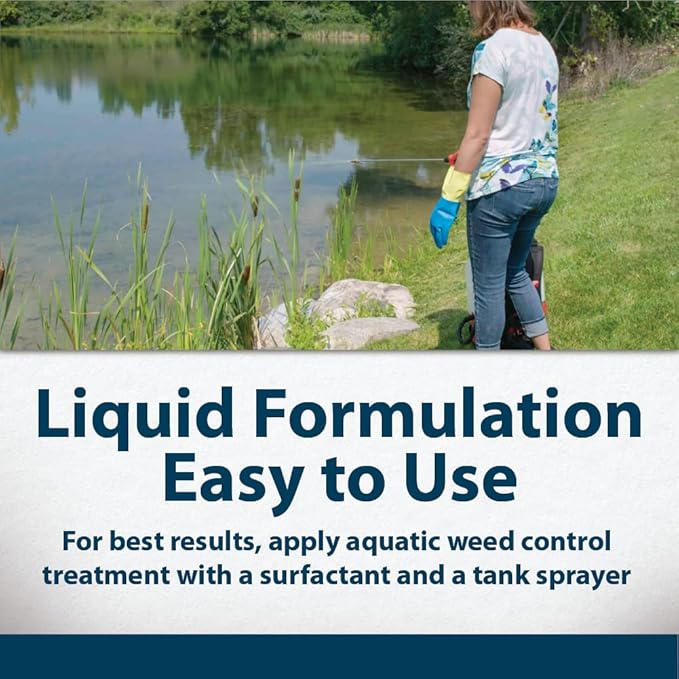 Airmax Knockdown Defense 2-in-1 Liquid Pond Algae Control, Effective & Fast Acting Algaecide, Aquatic Weed Treatment for Clear Water in Ponds & Lakes, Liquid Formulation for Easy Use, 16 fl oz
