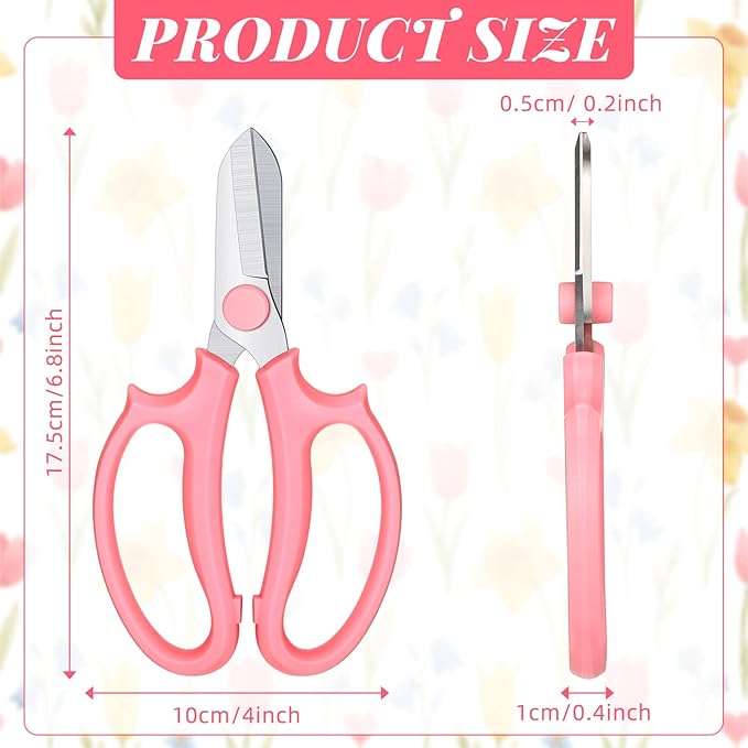 Kigeli 8 Pieces Garden Flower Scissors Floral Shears Garden Pruning Shears with Comfortable Handles for Flower Arrangement Fruit Picking Trimming Household