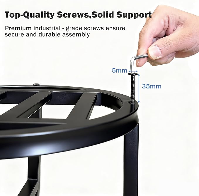 Plant Stand Indoor Outdoor,13 Inch Round Metal Plant Stands Riser,Heavy Duty Wrought Iron Pedestal Holders for Large Flower Pot,Outside Rust-Proof Black Flower Display Shelf for Patio,1-Pack