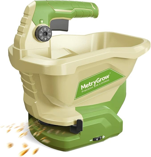 Hand Grass Seed Spreader for Lawns, Fertilizer Broadcast Speader Handheld, Compatible for Makita 18V/21V Li-ion Battery, 3.3 L Capacity, 8-Level