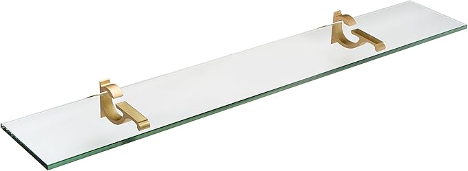 Spancraft Glass M-12x14-Brushed Bronze Monarch Glass Shelf, Brushed Bronze, 12" x 14"