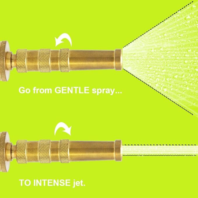 Twinkle Star Solid Brass Heavy Duty Adjustable Twist Hose Nozzle Jet Sweeper Nozzle, TWIS3231