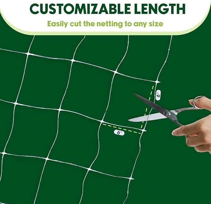 Trellis Netting, Aaamazing Netting, Scrog Net, Trellis Net, 10ft x 4920ft Roll, for Climbing Plants, Cut Flower Support, Garden, Grow Pea, Bean, Grape Vine, Mesh, Heavy Duty, 6x6 Inch Squares - Folded