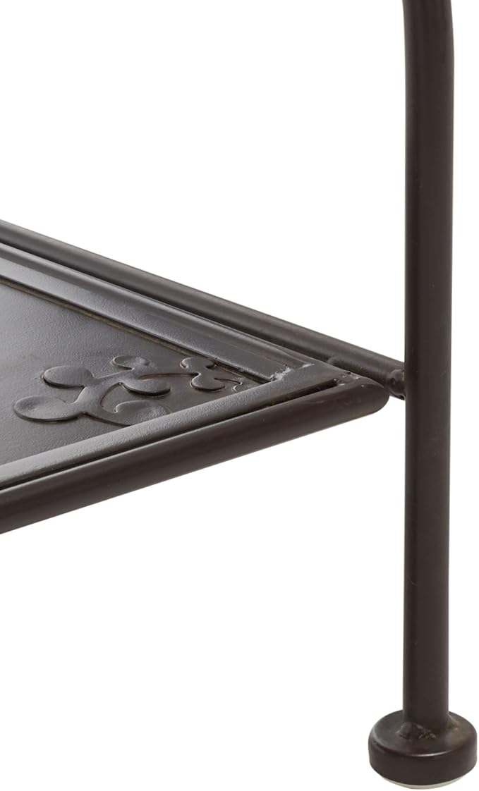 SAFAVIEH Outdoor Collection Tyrique Victorian Rustic Brown Wrought Iron 4-Tier Shelf Unit