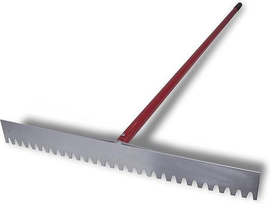MARSHALLTOWN Asphalt Lute Rake, Blunt 36 Inch Blade, 84 Inch Aluminum Handle, T Connector, Made in The USA, RED700083C