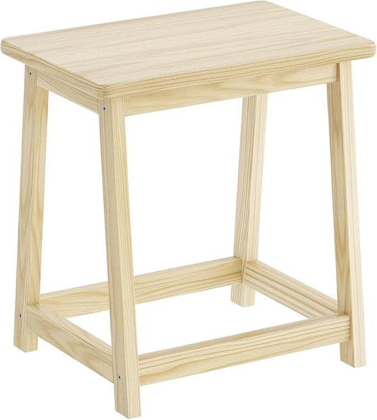 Wood End Table Side Table Tall Seat Stool Dining Stool Wooden Plant Stand Indoor Bedside Table Nightstand Plant Table Bathroom Flower Pot Stand for Living Room Bedroom Kitchen (Natural)
