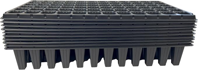 72 Cell Seedling Plastic Nursery Trays, 10 Pack, Thick Durable Germination Plug Trays, 720 Cells Reusable Plant Propagation