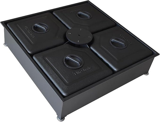 EliteShade USA 33" x 33" Offset Patio 300LBS Umbrella Base Sand/Water Filled Square Umbrella Stand,Black Umbrella Base