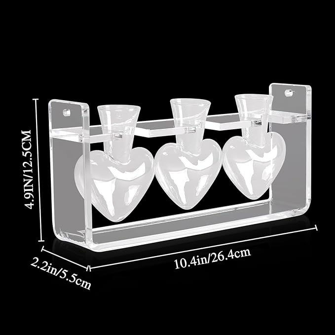 Clear Plant Propagation Station Plants Terrarium Planter Vase Birthday Gifts for Women in Acrylic Stand Home Office Garden Decor