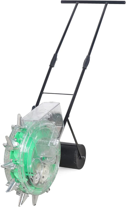 Hand Push Seeder Spreader,Manual Roller Seeder Lawn Garden Spreaders Seed Planter, Multi-Function Corn Planter Seeder Planting Depth 3.5-7.8 Cm Seeder Tool for Soybean Peanut Corn (C Style)